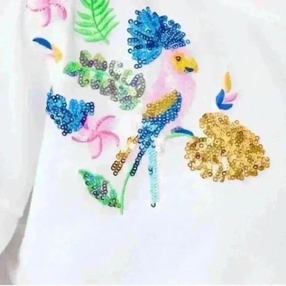 NWOT Lilly Pulitzer Large Sheridan Sweatshirt w Sequins and Embroidery Item# 2L - Picture 3 of 7